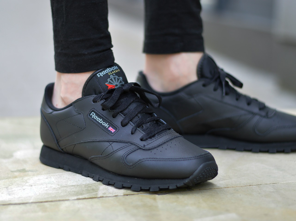 black leather reebok